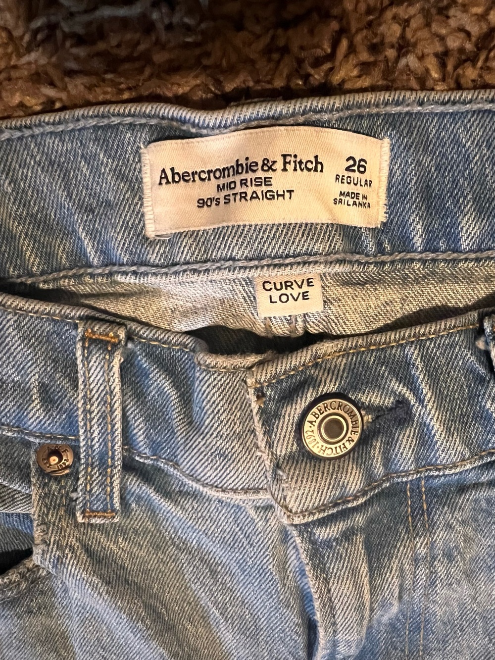 Abercrombie & Fitch Light Blue High-Rise Straight Jeans - Curve Love